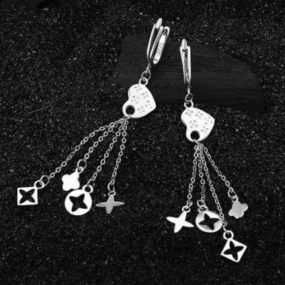 Solid 925 Sterling Silver Tassel Vintage Drop Earring - Picture 5 of 6